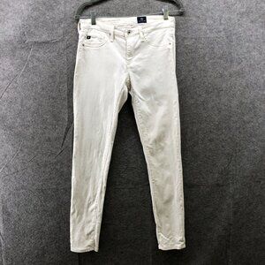 AG Adriano Goldschmied Legging Ankle White Skinny Jean Womens 26 White Low Rise